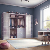 Trueliving 4 Loft Door Kids wardrobe Laminated Finish & PU Finish (6Ft *2Ft *9Ft -1828.8MM X 609MM X 2743.2MM)